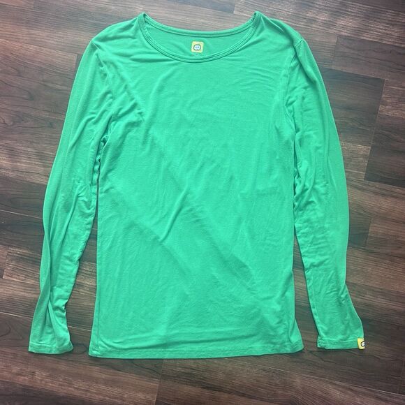 Lot of 2 Wonder Wink Under Scrub Shirts Women's M Long Sleeve Pink Green - Picture 2 of 11